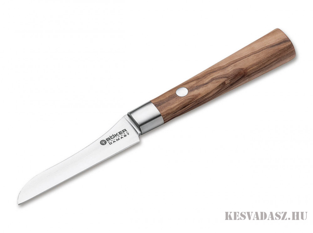 BÖKER Damaszk pengés hámozókés olív - 8,5 cm-es pengével BÖKER Damaszk pengés hámozókés olív - 8,5 cm-es pengével