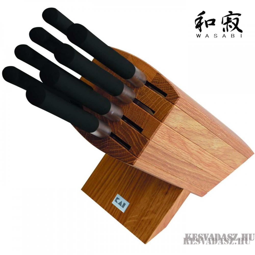 KAI Wasabi Black 8 késes késkészlet késtartó blokkal KAI Wasabi Black 8 késes késkészlet késtartó blokkal