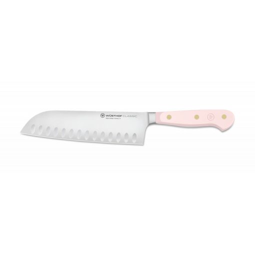 Wüsthof Classic Colour Santoku 17 cm bordázott kés – Pink Himalayan Salt