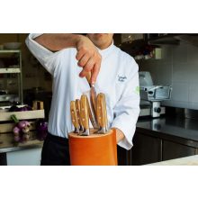 Wüsthof Amici 6 részes üres késbox – bükkfa és bőr kivitel