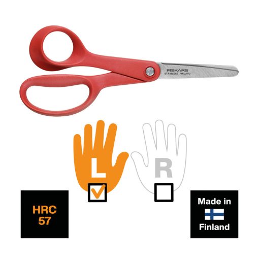 FISKARS Classic gyermekolló (13 cm) piros, balkezes