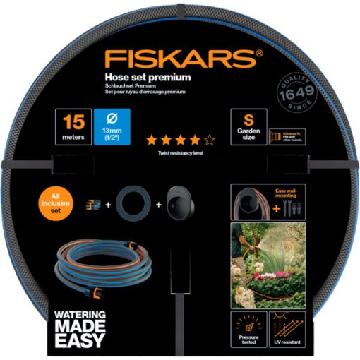 FISKARS Comfort locsolótömlő + tároló szett 13 mm (1/2") 15 m Q4