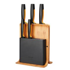   FISKARS Functional Form késkészlet, 5 késsel, bambusz blokkban