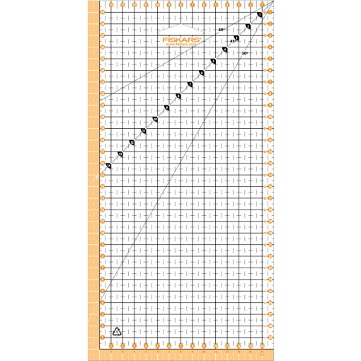 FISKARS patchwork vonalzó 15x30 cm