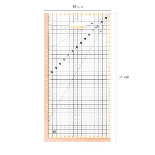 FISKARS patchwork vonalzó 15x30 cm