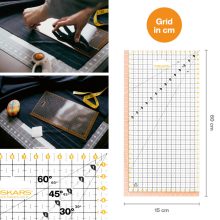 FISKARS patchwork vonalzó 15x30 cm
