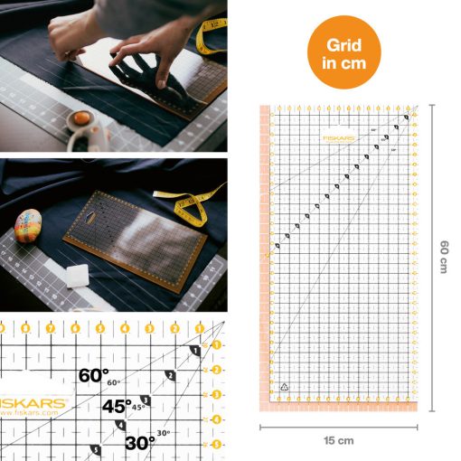 FISKARS patchwork vonalzó 15x30 cm