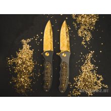 Böker Solingen Leopard-Damascus III Gold zsebkés