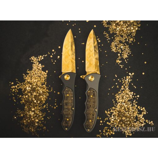 Böker Solingen Leopard-Damascus III Gold zsebkés
