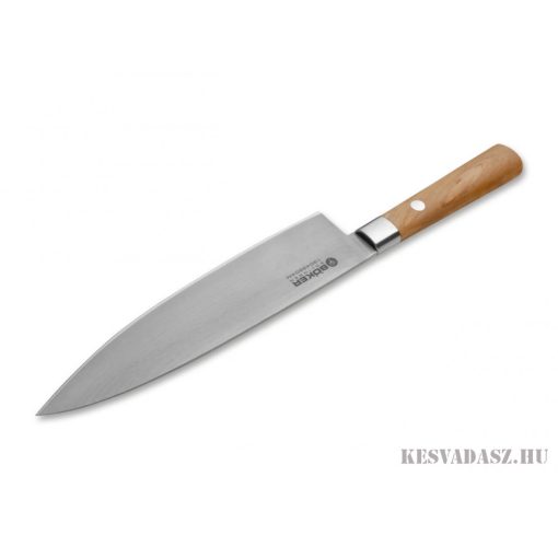 BÖKER Damaszk pengés általános konyhakés - 15 cm-es pengével - olív