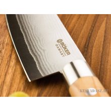 BÖKER Damaszk pengés általános konyhakés - 15 cm-es pengével - olív