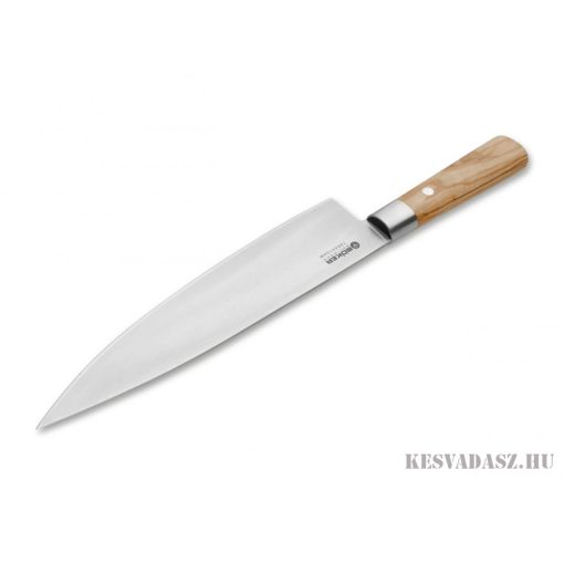BÖKER Damaszk pengés santoku konyhakés olív - 17,2 cm-es pengével