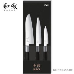   KAI Wasabi Black 3 részes szakácskés szett santoku késsel