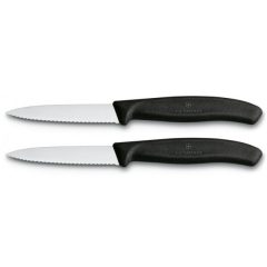   VICTORINOX Swiss Classic hámozókés, recézett pengével (8 cm) 2 részes, fekete