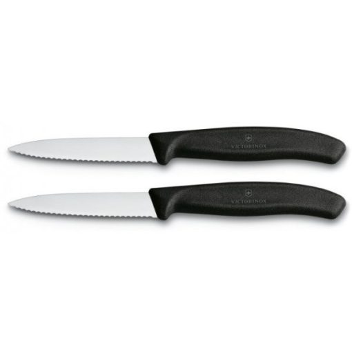 VICTORINOX Swiss Classic hámozókés, recézett pengével (8 cm) 2 részes, fekete