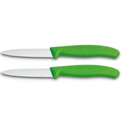   VICTORINOX Swiss Classic hámozókés, recézett pengével (8 cm) 2 részes, zöld