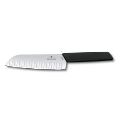   VICTORINOX Swiss Modern santoku kés, barázdált pengével (17 cm) fekete