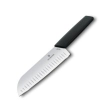 VICTORINOX Swiss Modern santoku kés, barázdált pengével (17 cm) fekete