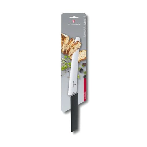VICTORINOX Swiss Modern kenyérvágó kés (22 cm) fekete