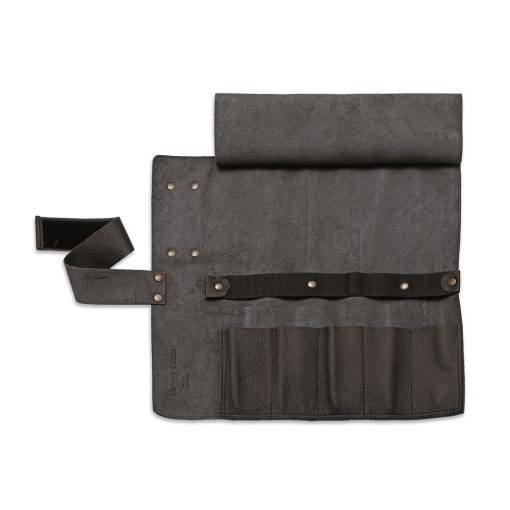 DICK Késtartó táska 5 db késnek, vagy kiegészítőnek, exkluzív bőr kivitelben, fekete