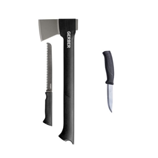 GERBER Gator Combo fejsze, fűrésszel + MORAKNIV Companion (S) kés, tokkal, fekete