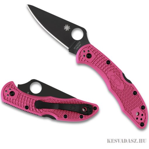 Spyderco DELICA 4 FRN PINK Black Blade női zsebkés