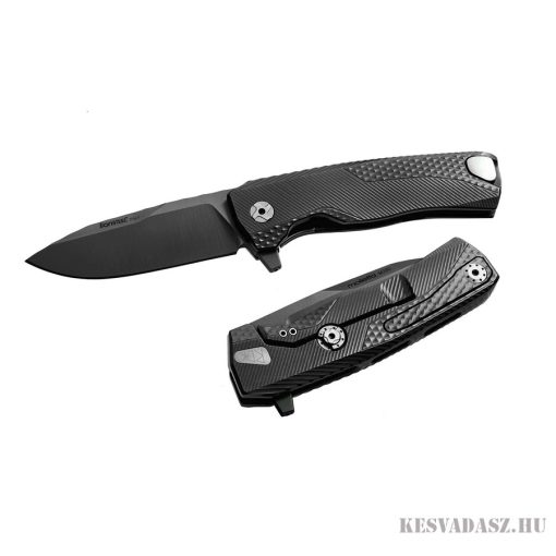 LionSteel ROK Aluminium Black zsebkés fekete pengével