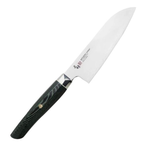 Mcusta Zanmai Revolution Kosantoku japán konyhakés, 15 cm penge, zöld Micarta