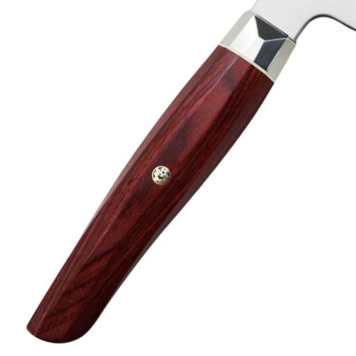 Mcusta Zanmai Revolution Gyuto szakácskés, 21 cm penge, vörös pakkafa
