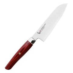   Mcusta Zanmai Revolution Kosantoku japán konyhakés, 15 cm penge, vörös pakkafa